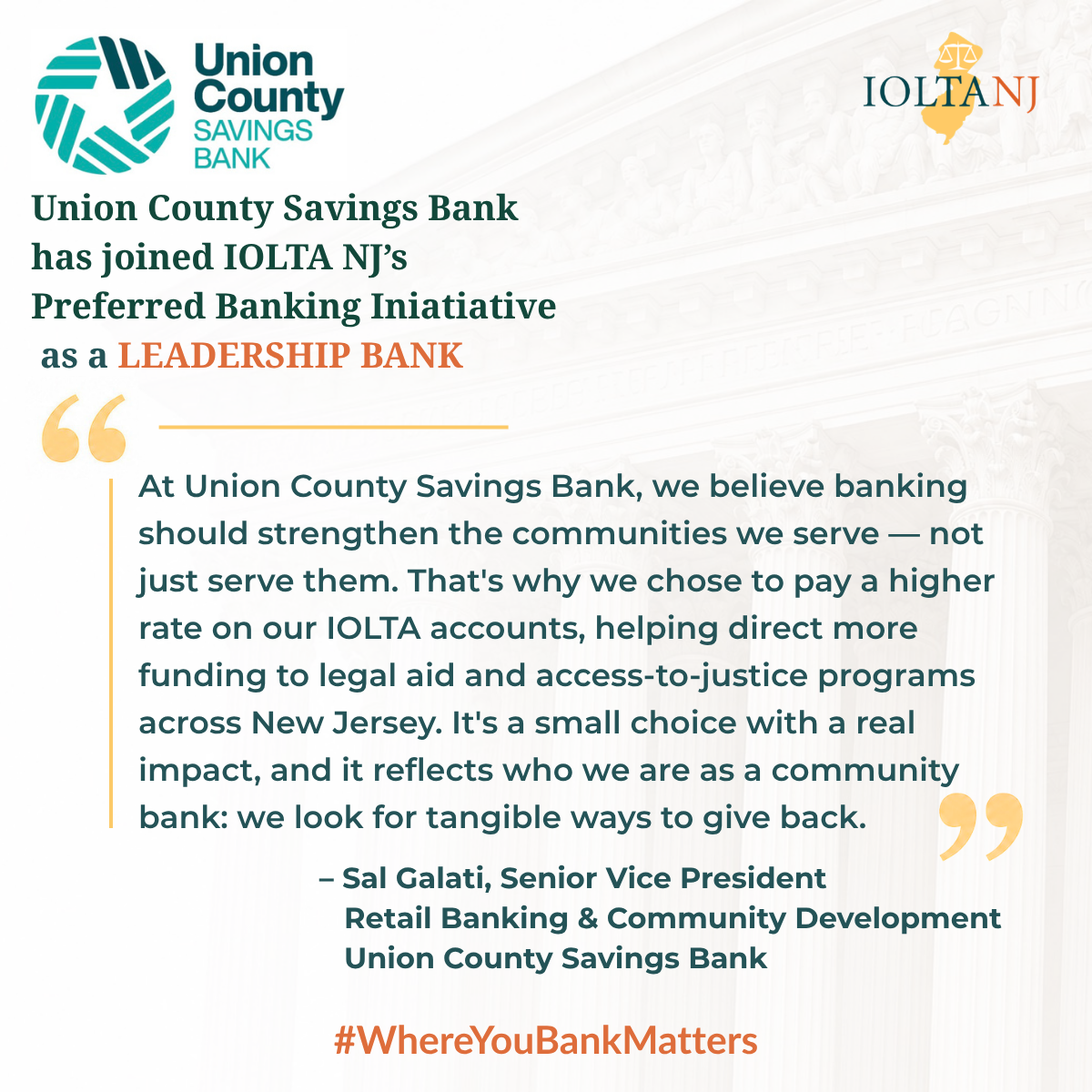 Welcome Union County Savings Bank as the newest Leadership Bank